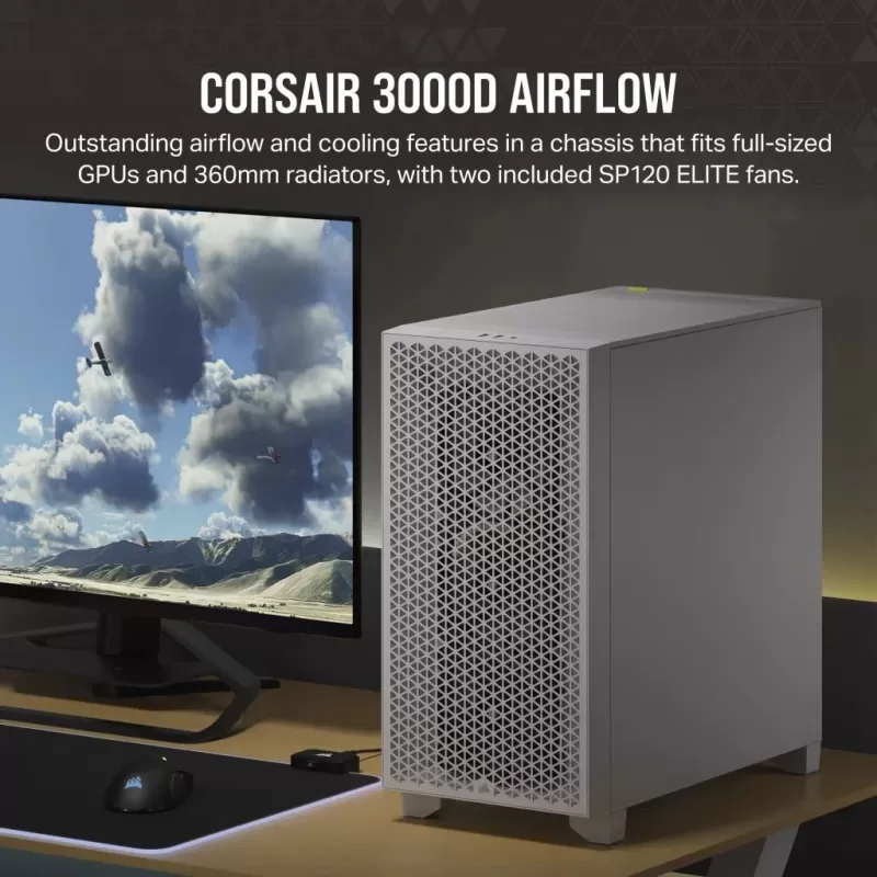 Case Corsair 3000D AIRFLOW - white Mid Tower Case Corsair 3000D AIRFLOW - white Mid Tower