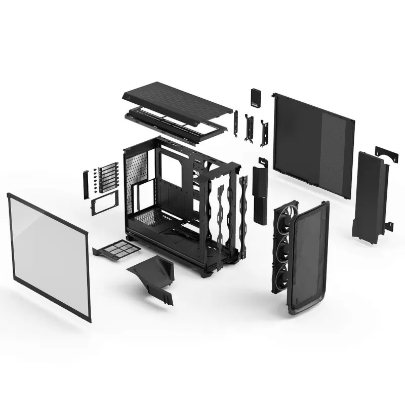 Case Fractal Design Meshify 3 XL Ambience Pro RGB TG Light Tint Full Tower Color:black Case Fractal Design Meshify 3 XL Ambience Pro RGB TG Light Tint Full Tower Color:black