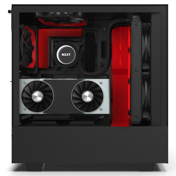 Корпус NZXT H510I MATTE черный, красный Mid Tower