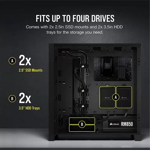 Case Corsair 4000D Tempered Glass black Mid Tower