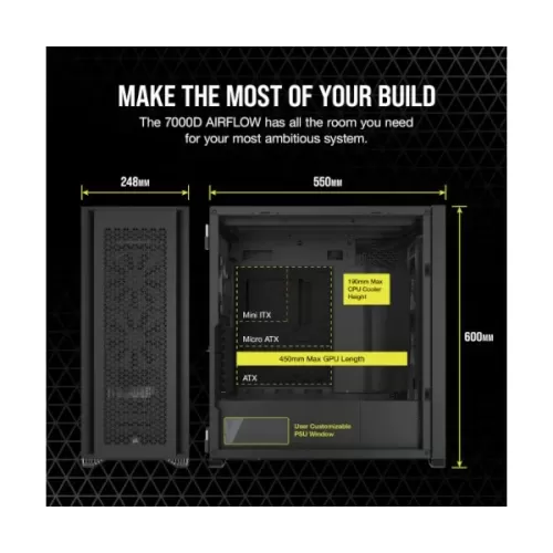 Case Corsair 7000D AIRFLOW black Full-Tower
