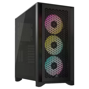 Case Corsair iCUE 4000D RGB AIRFLOW Mid-Tower Case - 3x AF120 RGB ELITE Fans - iCUE Lighting Node PRO Controller - High-airflow Design black Mid Tower