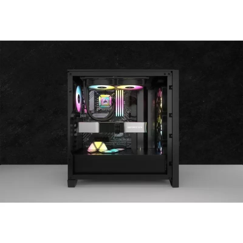 Case Corsair iCUE 4000D RGB AIRFLOW Mid-Tower Case - 3x AF120 RGB ELITE Fans - iCUE Lighting Node PRO Controller - High-airflow Design black Mid Tower