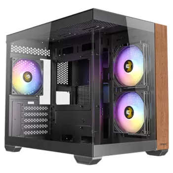 מארז Antec CX600M Wood ARGB Mini Tower צבע שחור, חום