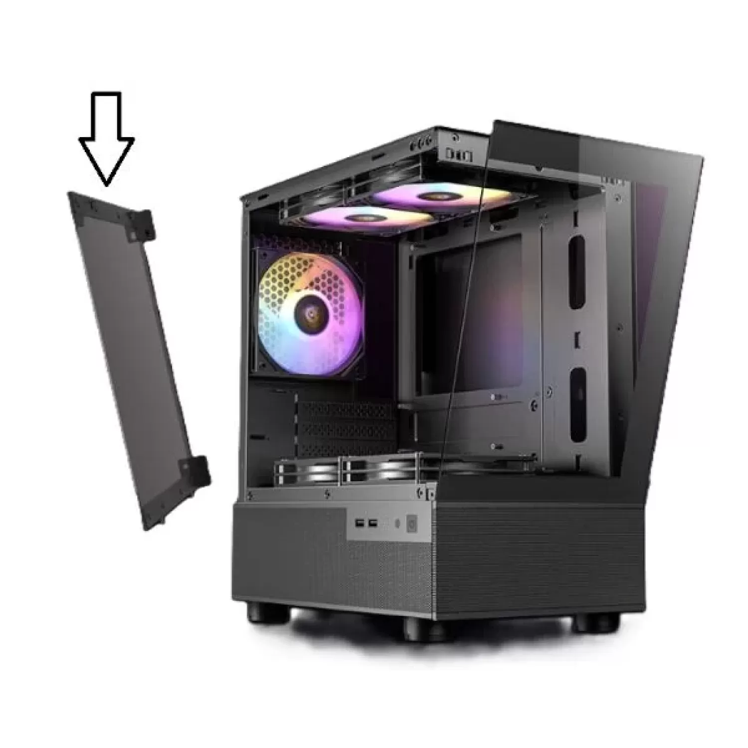 Case tempered glass Antec Glass for black case CX200M