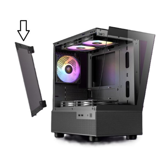 Закалённое стекло для корпуса Antec Glass for черный case CX200M