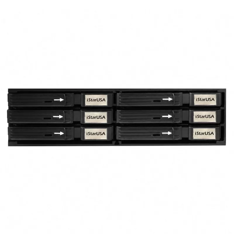 iStarUSA 5.25" to 6x2.5" SATA 6 Gbps HDD SSD Hot-swap Rack BPU-126-SA iStarUSA 5.25" to 6x2.5" SATA 6 Gbps HDD SSD Hot-swap Rack BPU-126-SA