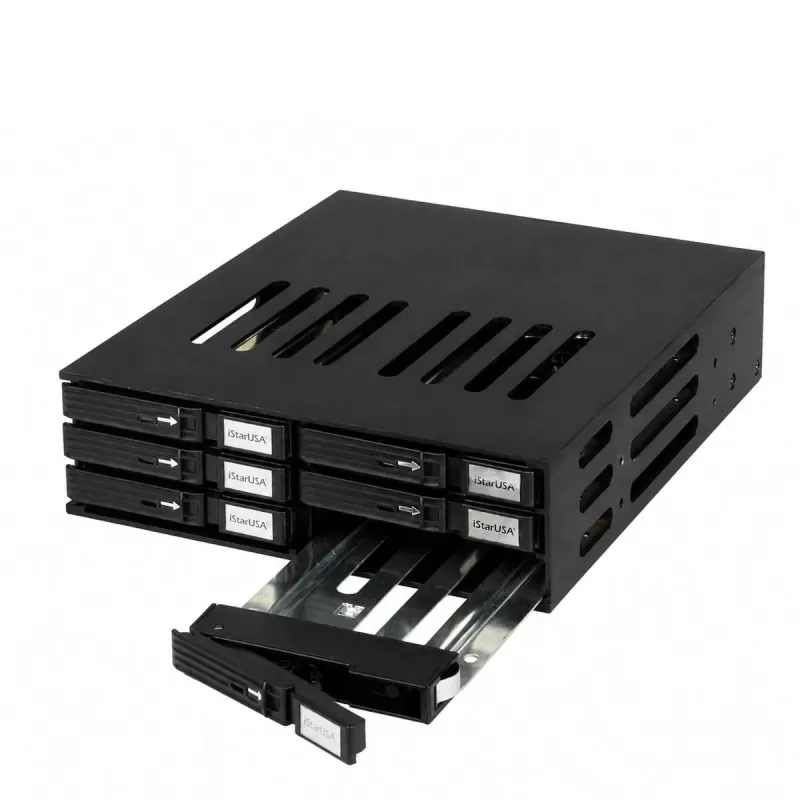 iStarUSA 5.25" to 6x2.5" SATA 6 Gbps HDD SSD Hot-swap Rack BPU-126-SA iStarUSA 5.25" to 6x2.5" SATA 6 Gbps HDD SSD Hot-swap Rack BPU-126-SA