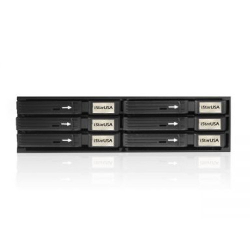 iStarUSA 5.25" to 6x2.5" SATA SAS 6 Gbps HDD SSD Hot-swap Rack BPU-126-SA