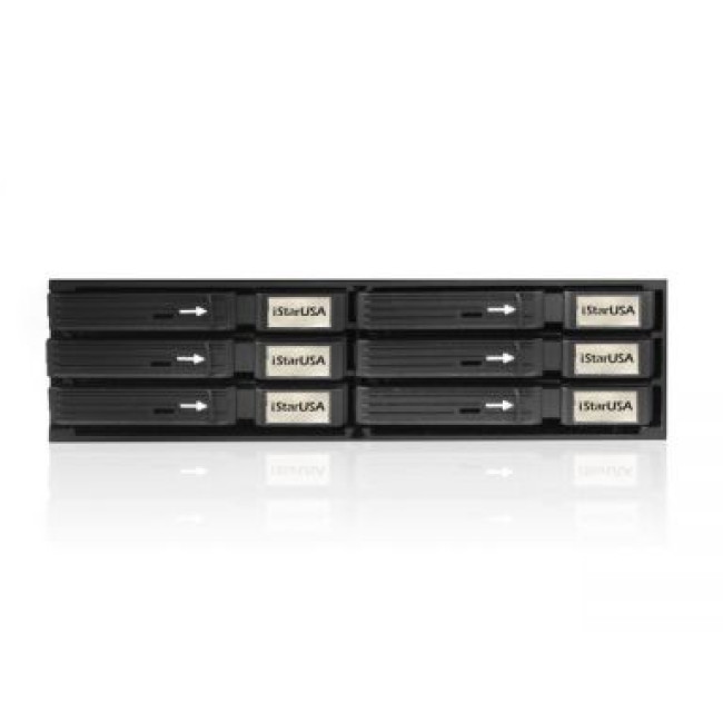 iStarUSA 5.25" to 6x2.5" SATA SAS 6 Gbps HDD SSD Hot-swap Rack BPU-126-SA