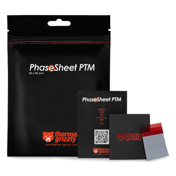 משחה טרמית Thermal Grizzly PhaseSheet PTM 50x40x0.2mm TG-PS-50-40 צבע אפור