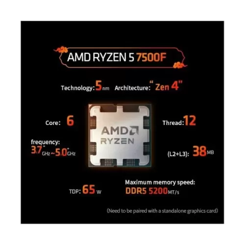 Процессор AMD Ryzen 5 7500F AM5 Процессор AMD Ryzen 5 7500F AM5