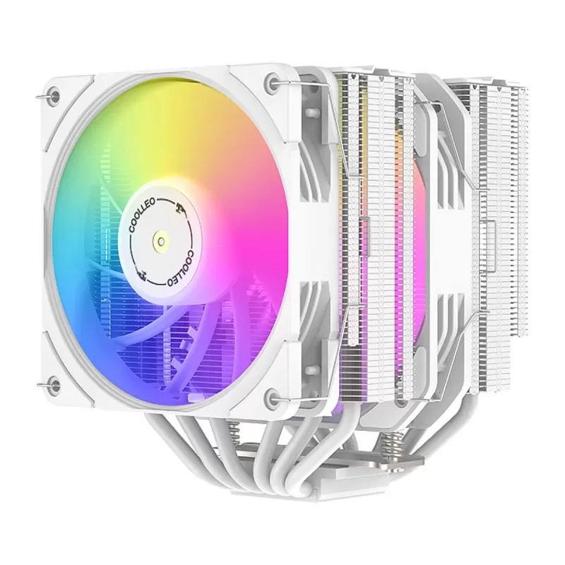 קירור למעבד Coolleo Etian P60T Symphony V2 ARGB לבן CPU Cooler