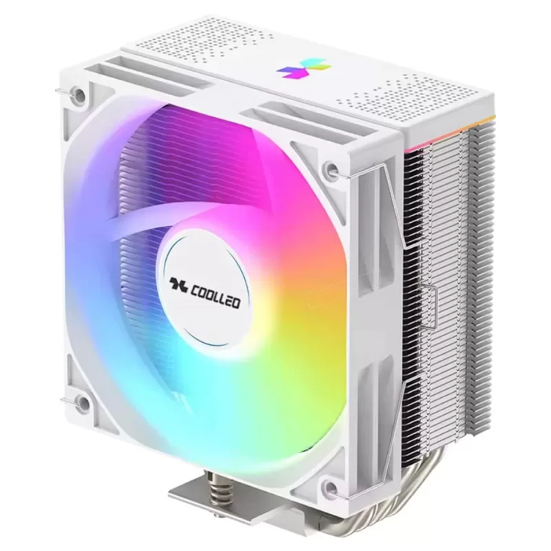 קירור למעבד Coolleo B50 ARGB 5 Heat Pipes 235W CPU Cooler צבע לבן