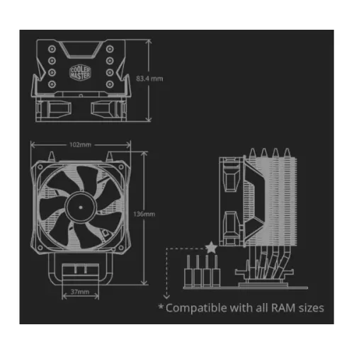 Охлаждение процессора Cooler Master HYPER H410R RGB Охлаждение процессора Cooler Master HYPER H410R RGB