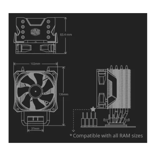 קירור למעבד Cooler Master HYPER H410R RGB OEM