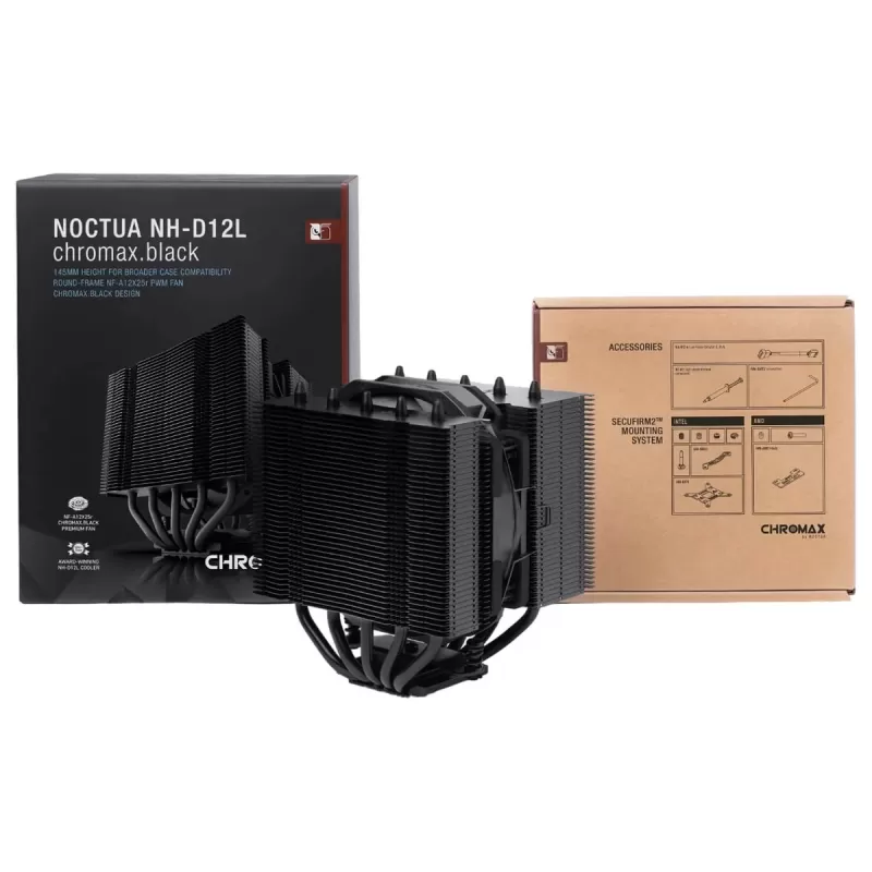 CPU Cooling Noctua NH-D12L Chromax black CPU Cooler CPU Cooling Noctua NH-D12L Chromax black CPU Cooler