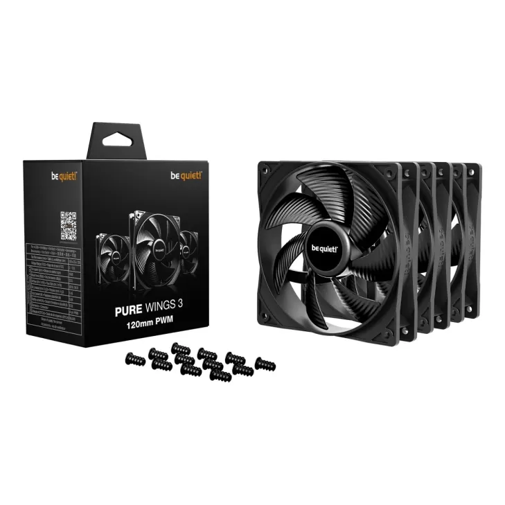 מאוורר למארז be quiet! Pure Wings 3 120mm PWM 3-Pack שחור
