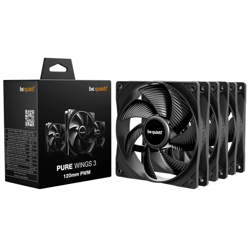 מאוורר למארז be quiet! Pure Wings 3 120mm PWM 3-Pack שחור