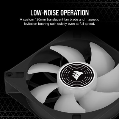 Case Fan Corsair ML120 LED ELITE לבן Premium 120mm PWM Magnetic Levitation Fan Case Fan Corsair ML120 LED ELITE לבן Premium 120mm PWM Magnetic Levitation Fan
