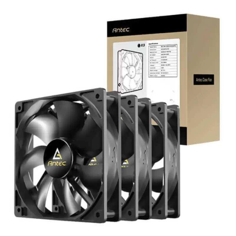 סט מאווררים למארז Antec N12 120mm x3 Fans צבע שחור