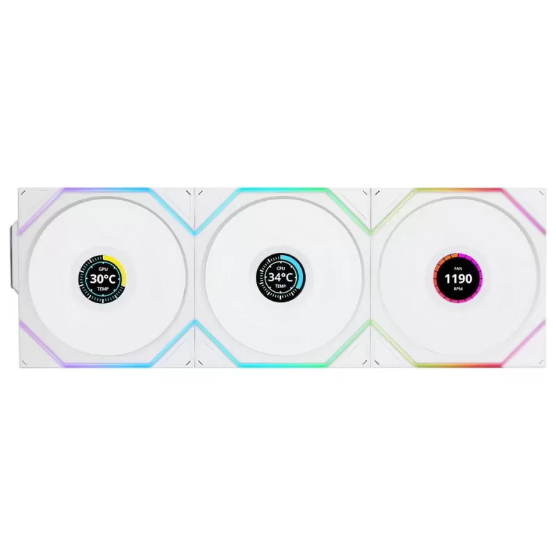 Case Fan LIAN-LI TL120 UNI Wireless LCD 120mm white 3xFans