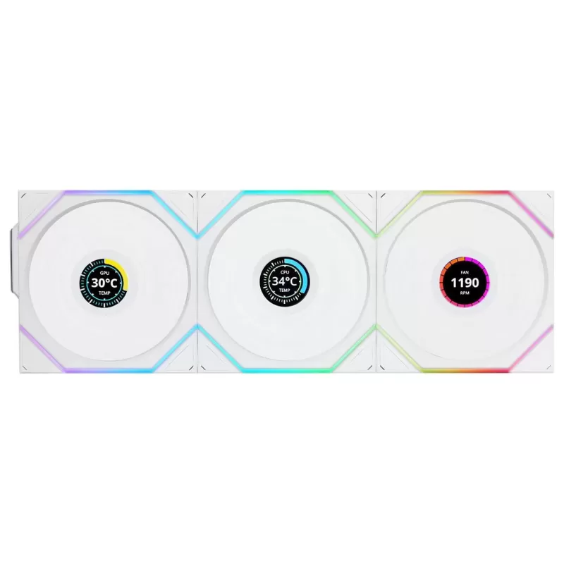 Case Fan LIAN-LI TL120 UNI Wireless LCD 120mm white 3xFans