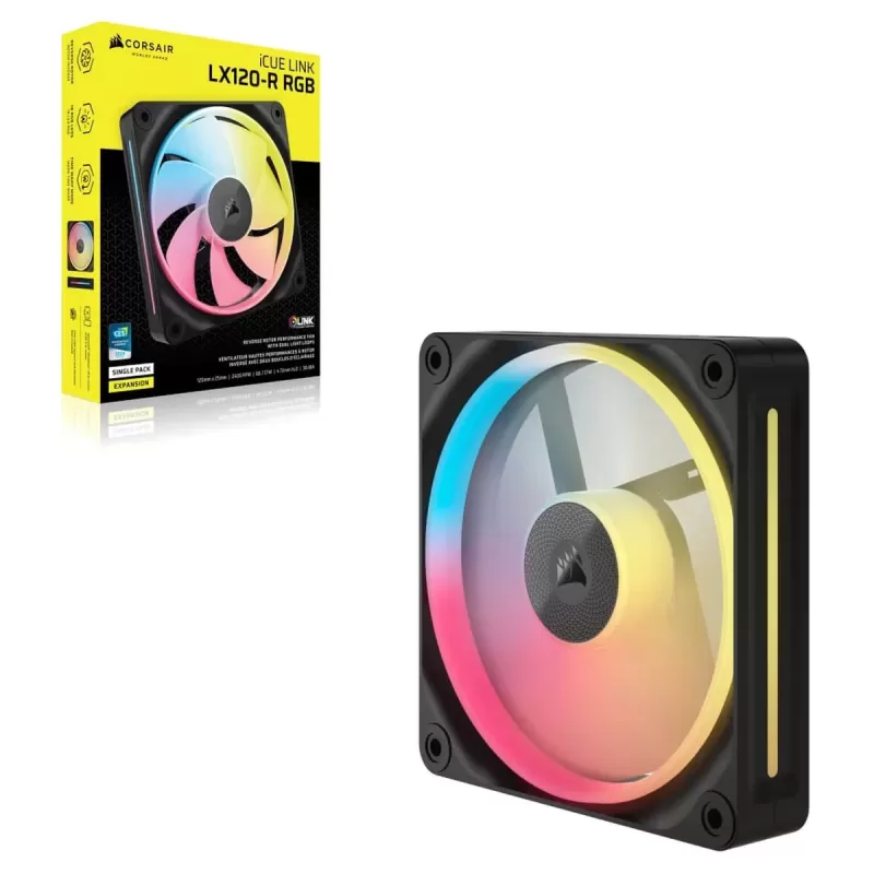 מאוורר למארז Corsair iCUE LINK LX120-R RGB 120mm PWM Reverse Fan שחור