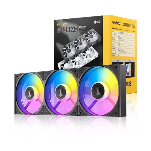 Case Fan Antec Connect C120 Reverse ARGB 3PK black 120mm
