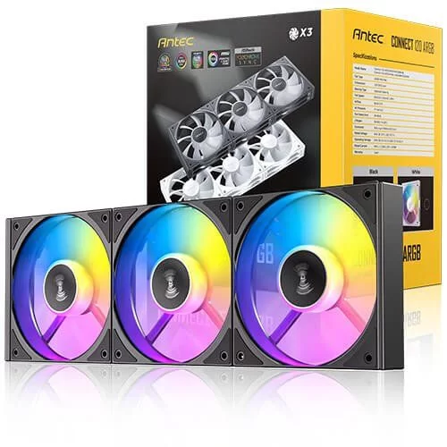 Case Fan Antec Connect C120 Reverse ARGB 3PK black 120mm
