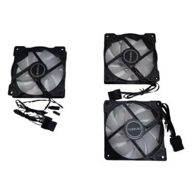 מאוורר למארז Antec 120mm RGB 3 Pack Fan 1 Master+2 SLAVE צבע שחור