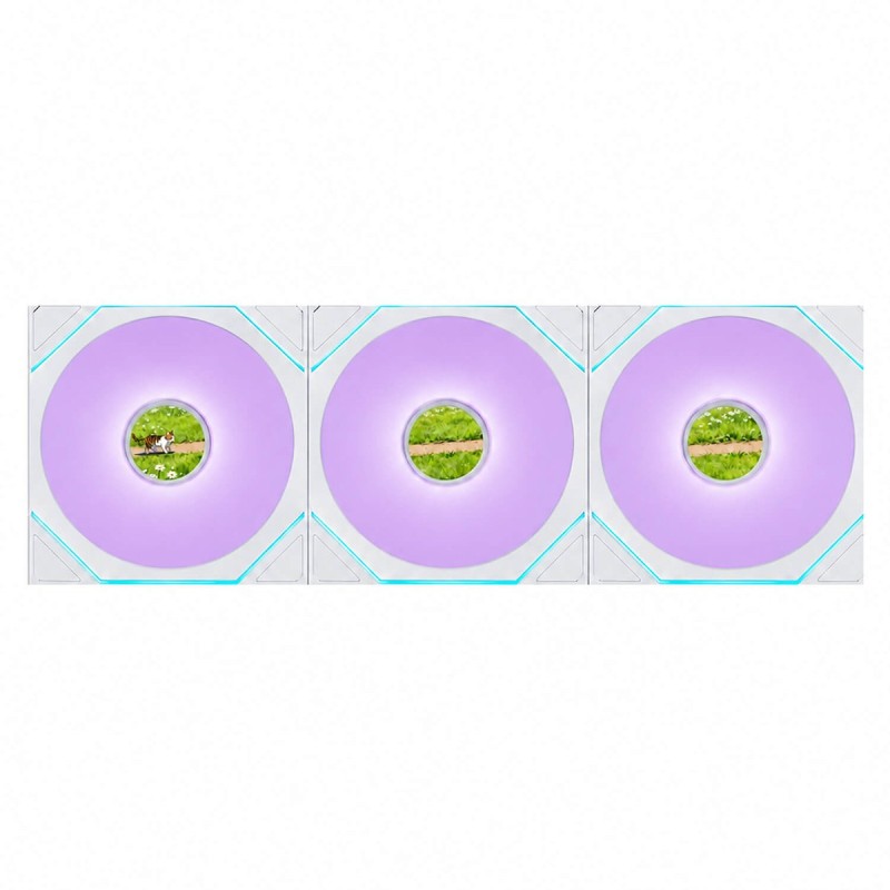 סט מאווררים LIAN-LI 120mm UNI FAN SL-INF LCD FLEX Reverse Blade 3-Pack לבן