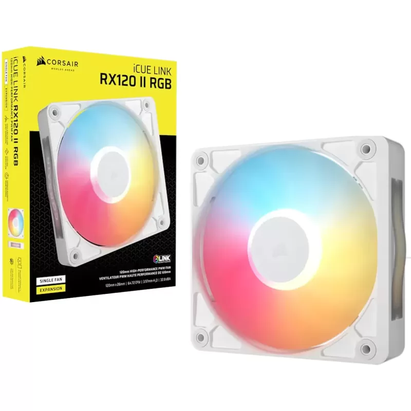 Case Fan Corsair iCUE LINK RX120 II RGB PWM Expansion White 120mm Color:white