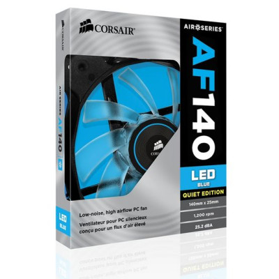 Case Fan Corsair Air Series AF140 LED Blue Quiet Edition High Airflow 140mm Fan Case Fan Corsair Air Series AF140 LED Blue Quiet Edition High Airflow 140mm Fan