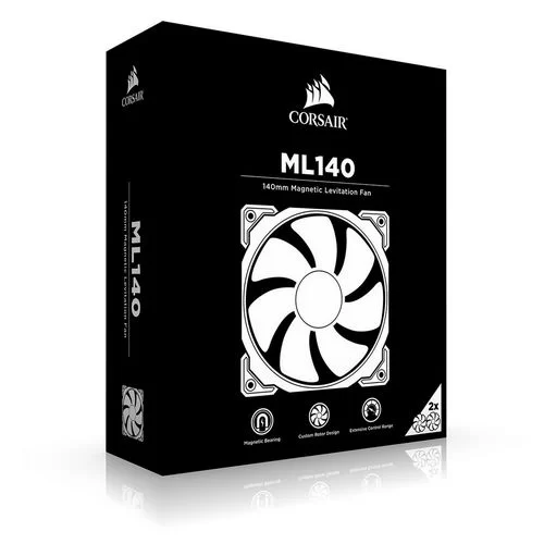 Набор из 2 Вентиляторов Corsair ML140 140mm PWM Premium Magnetic Levitation Fan - Twin Pack Цвет:чёрный, белый