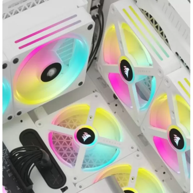 Case Fan Corsair iCUE LINK QX120 RGB 120mm PWM PC Fans Starter Kit with iCUE LINK System Hub white Case Fan Corsair iCUE LINK QX120 RGB 120mm PWM PC Fans Starter Kit with iCUE LINK System Hub white