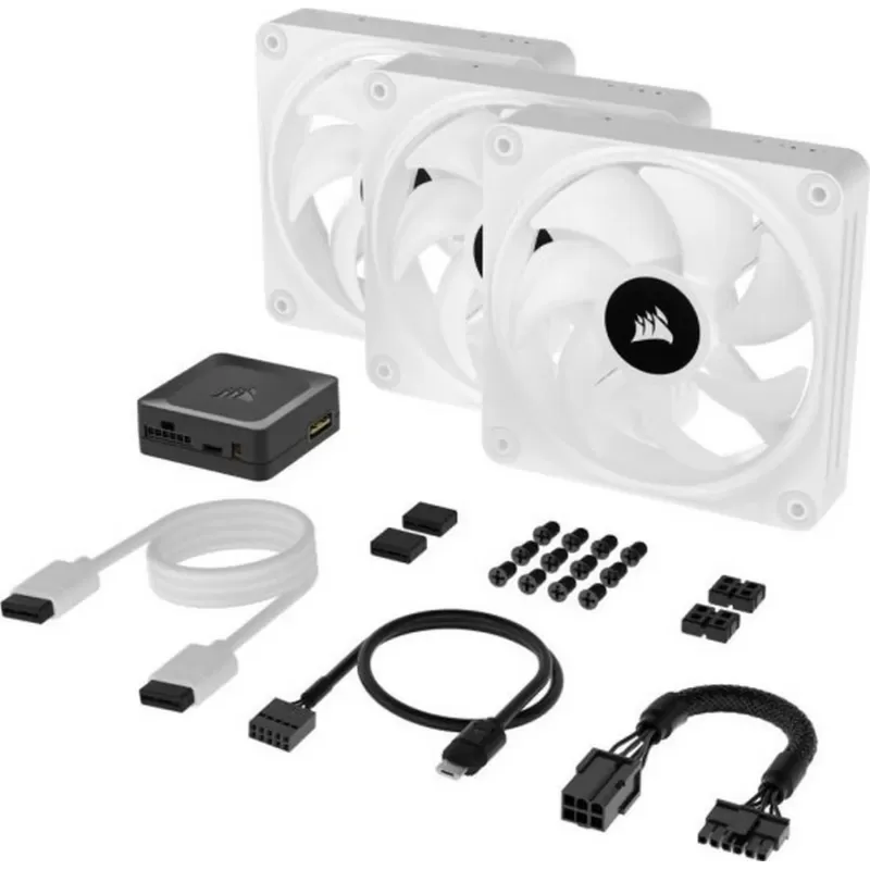 Case Fan Corsair iCUE LINK QX120 RGB 120mm PWM PC Fans Starter Kit with iCUE LINK System Hub white Case Fan Corsair iCUE LINK QX120 RGB 120mm PWM PC Fans Starter Kit with iCUE LINK System Hub white