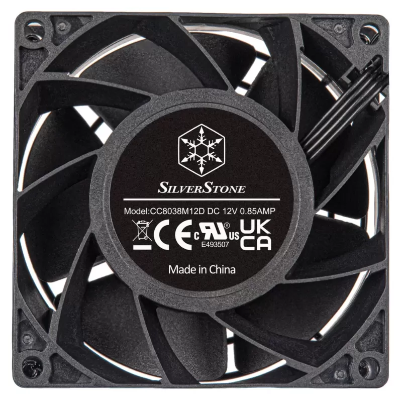 מאוורר למארז SilverStone FHS 80x38mm PWM 2K~10K RPM Industrial 80mm צבע שחור