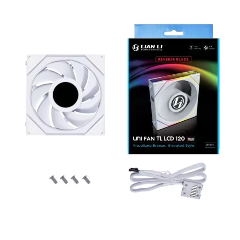 Case Fan LIAN-LI Cooler 120mm TL120 LCD Reverse UNI white Fan