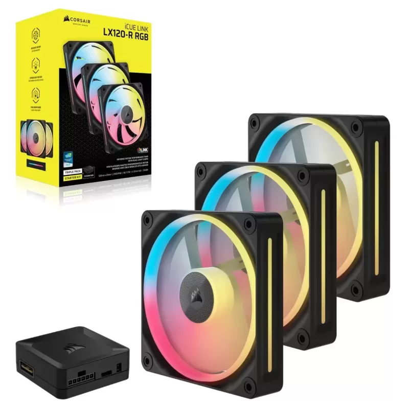 Fan set Corsair iCUE LINK LX120-R RGB 120mm PWM Reverse 3x Color:black