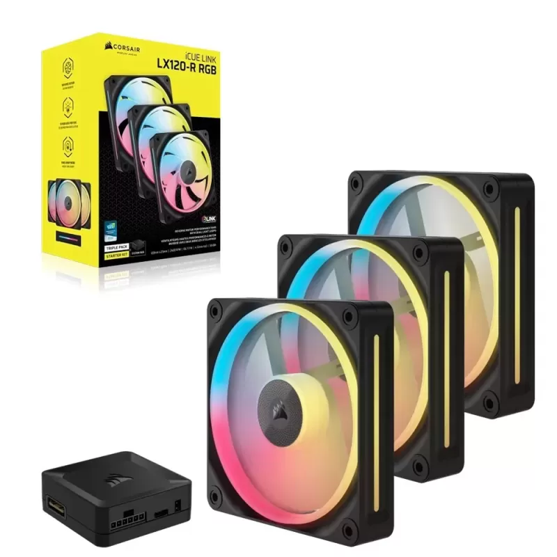 Fan set Corsair iCUE LINK LX120-R RGB 120mm PWM Reverse 3x Color:black
