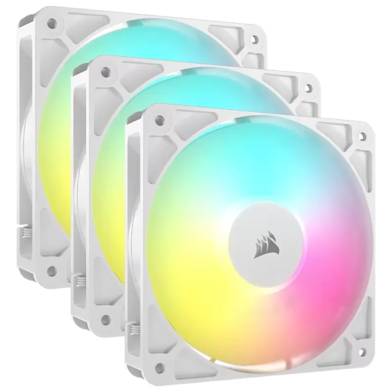 מאוורר למארז Corsair RGB RS120 120mm לבן מאוורר למארז Corsair RGB RS120 120mm לבן