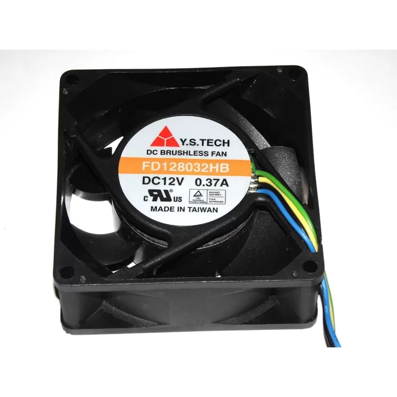 מאוורר למארז Y.S.TECH FD128032HB 80mm 12V 0.37A צבע שחור