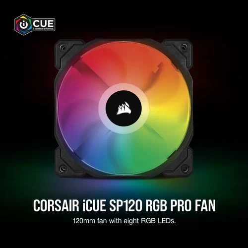 מאוורר למארז Corsair iCUE SP120 RGB PRO Performance 120mm צבע שחור, לבן מאוורר למארז Corsair iCUE SP120 RGB PRO Performance 120mm צבע שחור, לבן