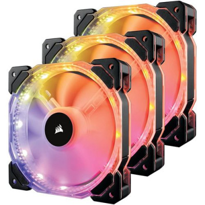 Kit of 3 Fans with Controller Corsair HD120 RGB LED High Performance 120mm Kit of 3 Fans with Controller Corsair HD120 RGB LED High Performance 120mm