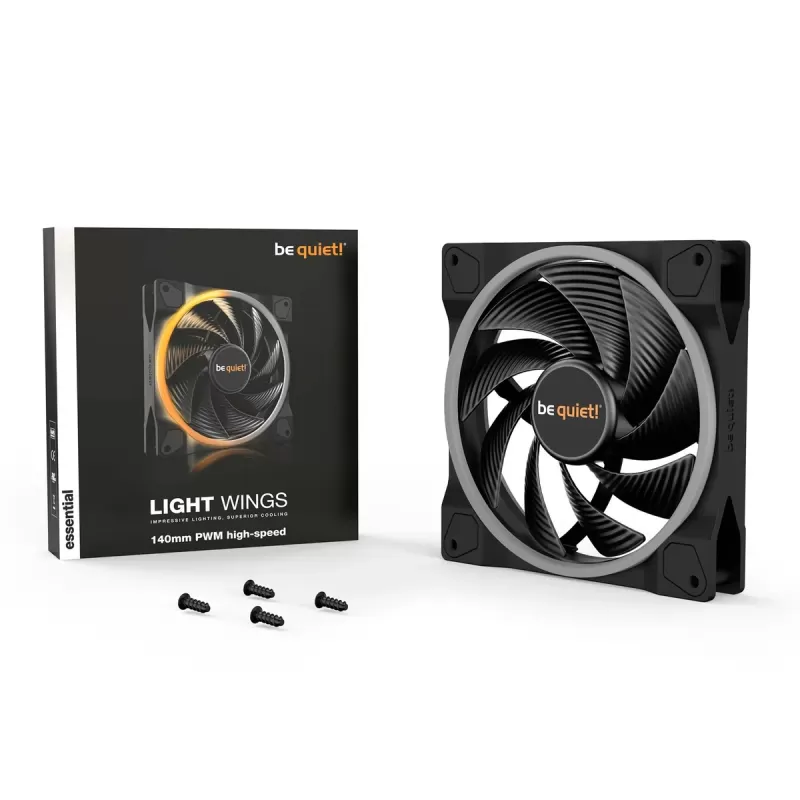 מאוורר למארז be quiet! LIGHT WINGS 140mm PWM high-speed צבע שחור מאוורר למארז be quiet! LIGHT WINGS 140mm PWM high-speed צבע שחור