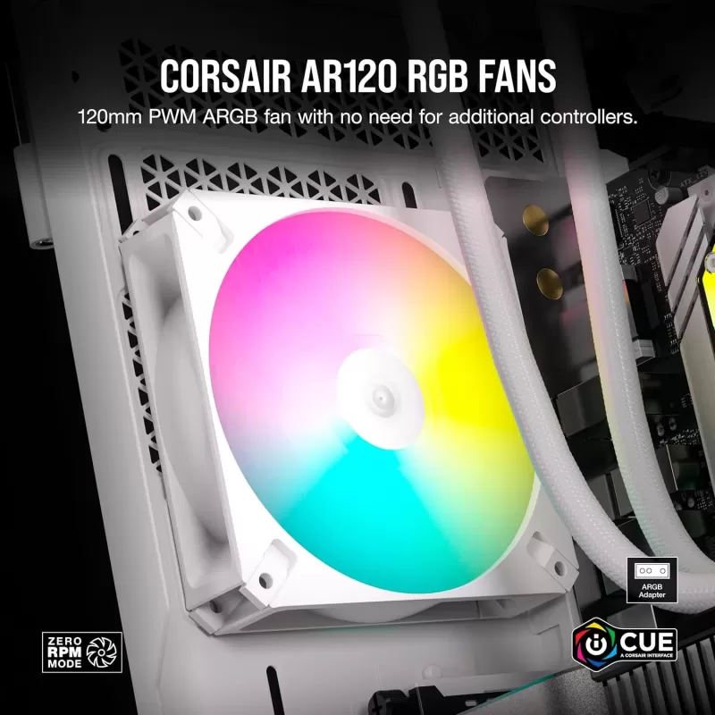 Case Fan Corsair iCUE AR120 Digital RGB 120mm PWM Fan, Triple Pack white