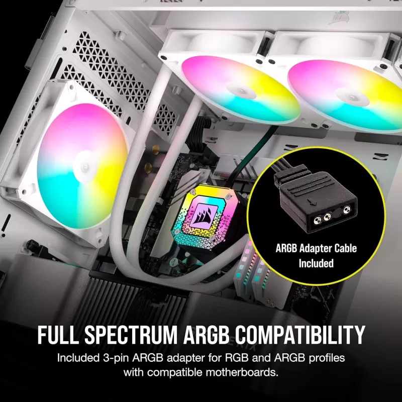 Case Fan Corsair iCUE AR120 Digital RGB 120mm PWM Fan, Triple Pack white