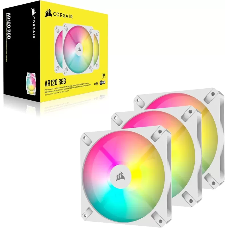 Case Fan Corsair iCUE AR120 Digital RGB 120mm PWM Fan, Triple Pack white