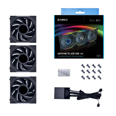 Case Fan LIAN-LI 120mm TL120 LCD UNI black 3-Fan Case Fan LIAN-LI 120mm TL120 LCD UNI black 3-Fan